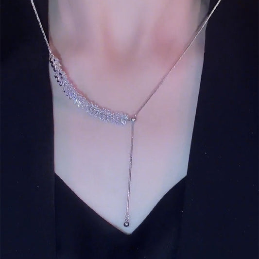 Women's Niche Design Crystal Wheat For Simple Graceful Cold Style Clavicle Necklace