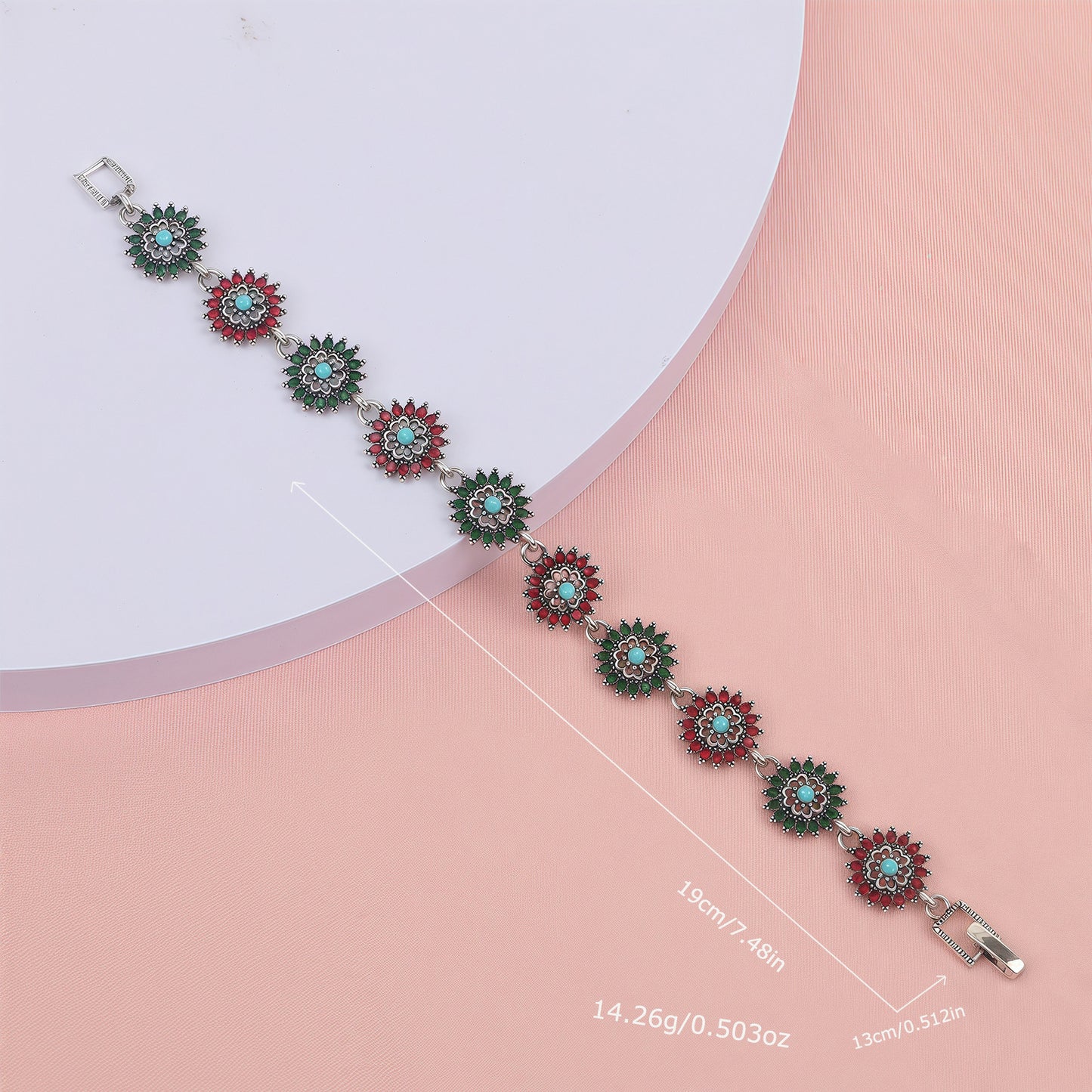 Women's Personality Retro Ethnic Style Inlaid Turquoise Bracelet