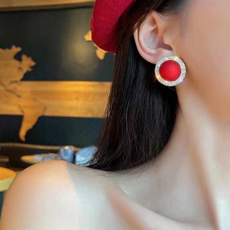 Women's Sier Needle Trendy Chinese Style Red Earrings