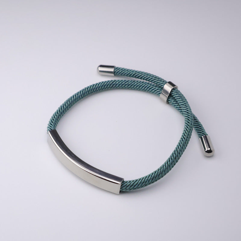 Lettering Printing Material Stainless Steel Small Gift Titanium Woven Hand Bracelets