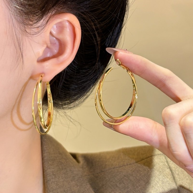 Affordable Luxury Style High-grade Temperament Big Geometric Earrings
