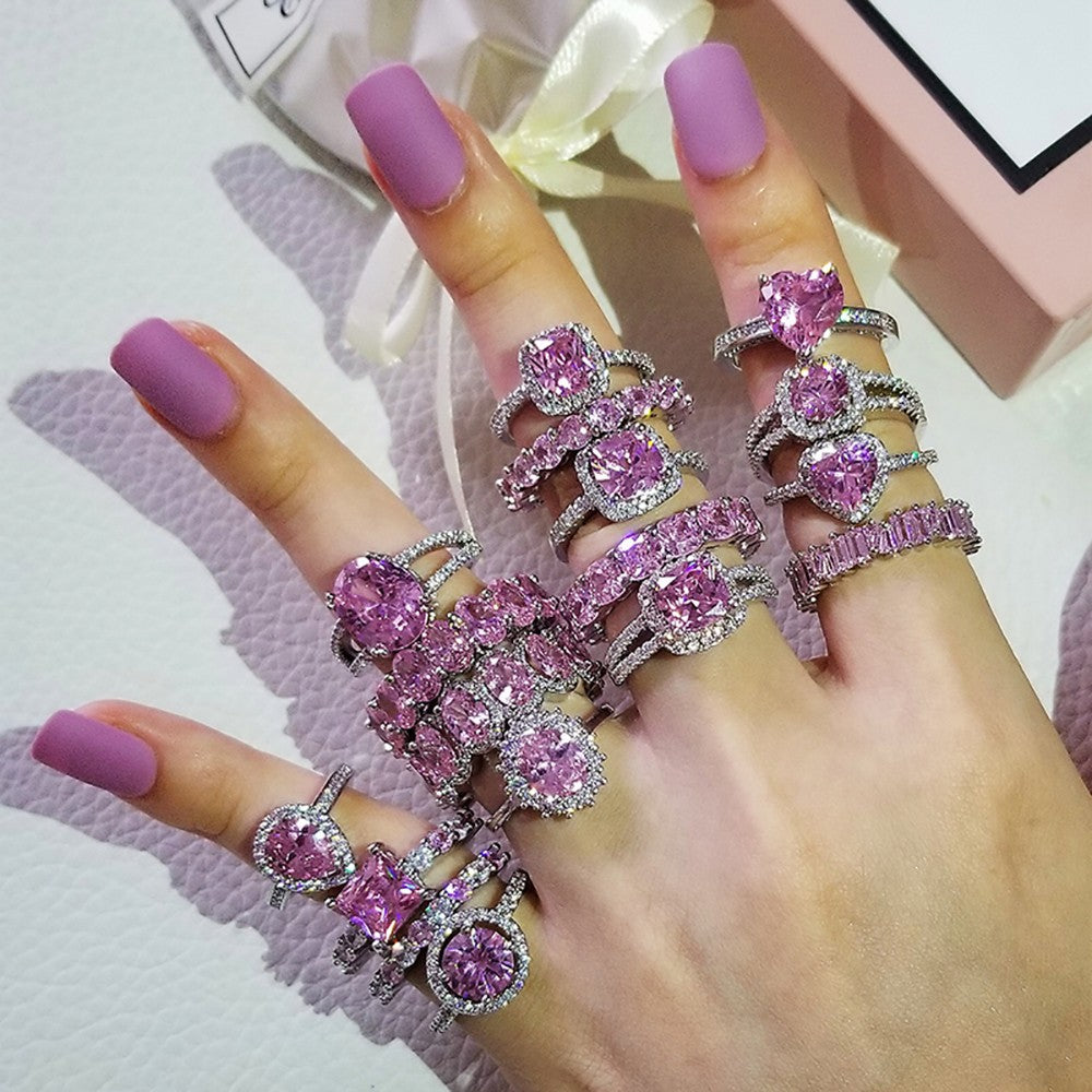 Women's Simple Pink Niche High Sense Does Rings