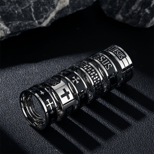 Men's Advanced Sense Retro Titanium Steel Ornament Rings