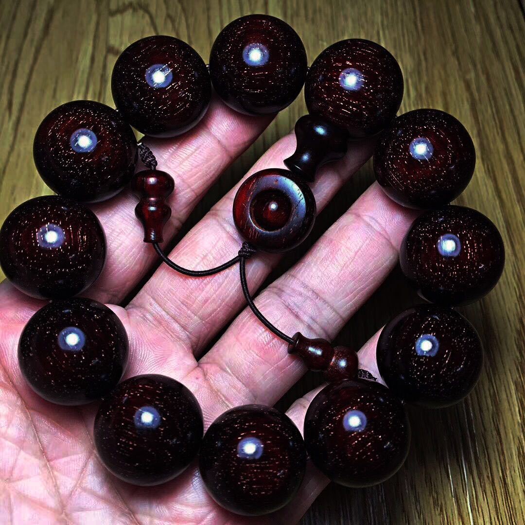 Men's Rosewood Imitation Star Crafts Nanmu Black Buddha Beads Bracelet