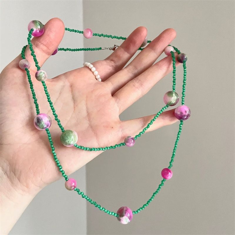 Classy Popular Vintage Green Beads String Necklace