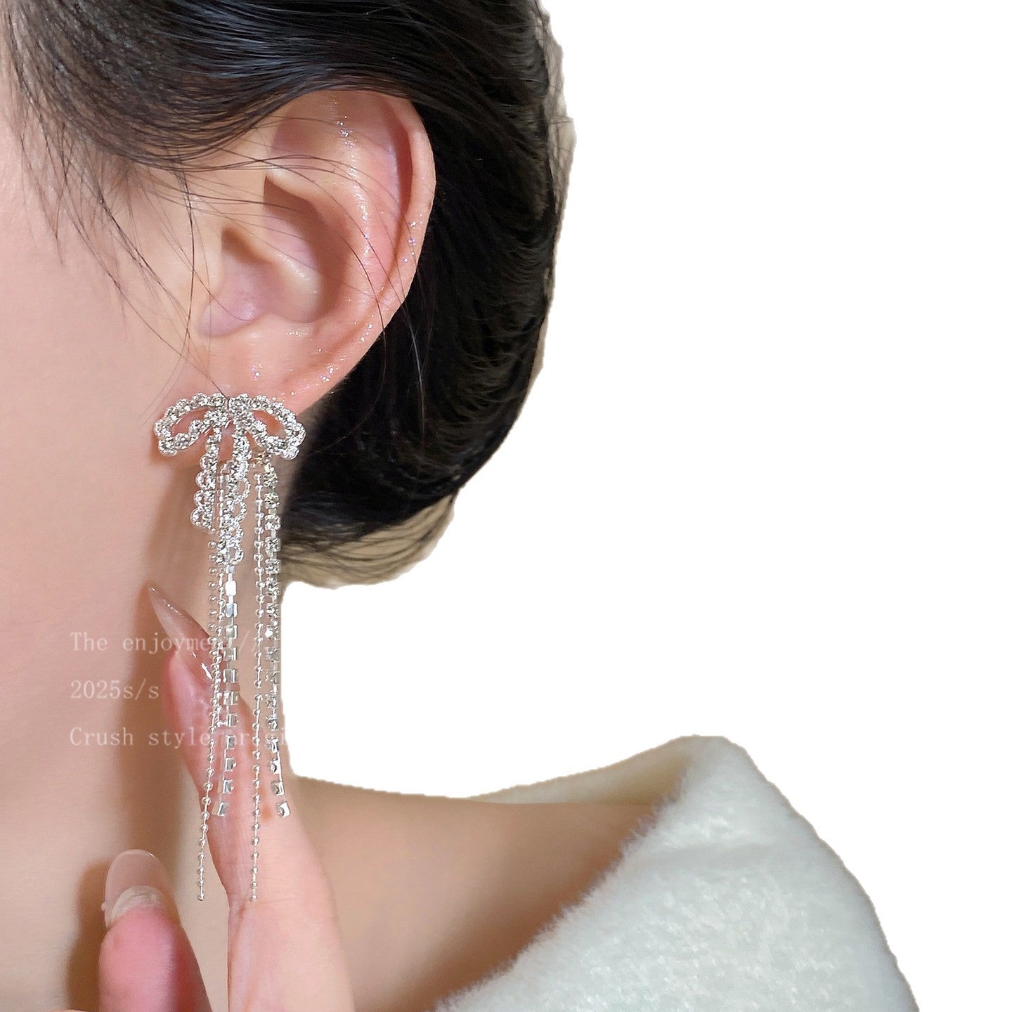Women's French Retro Lace Strap Bow Fashion Earrings