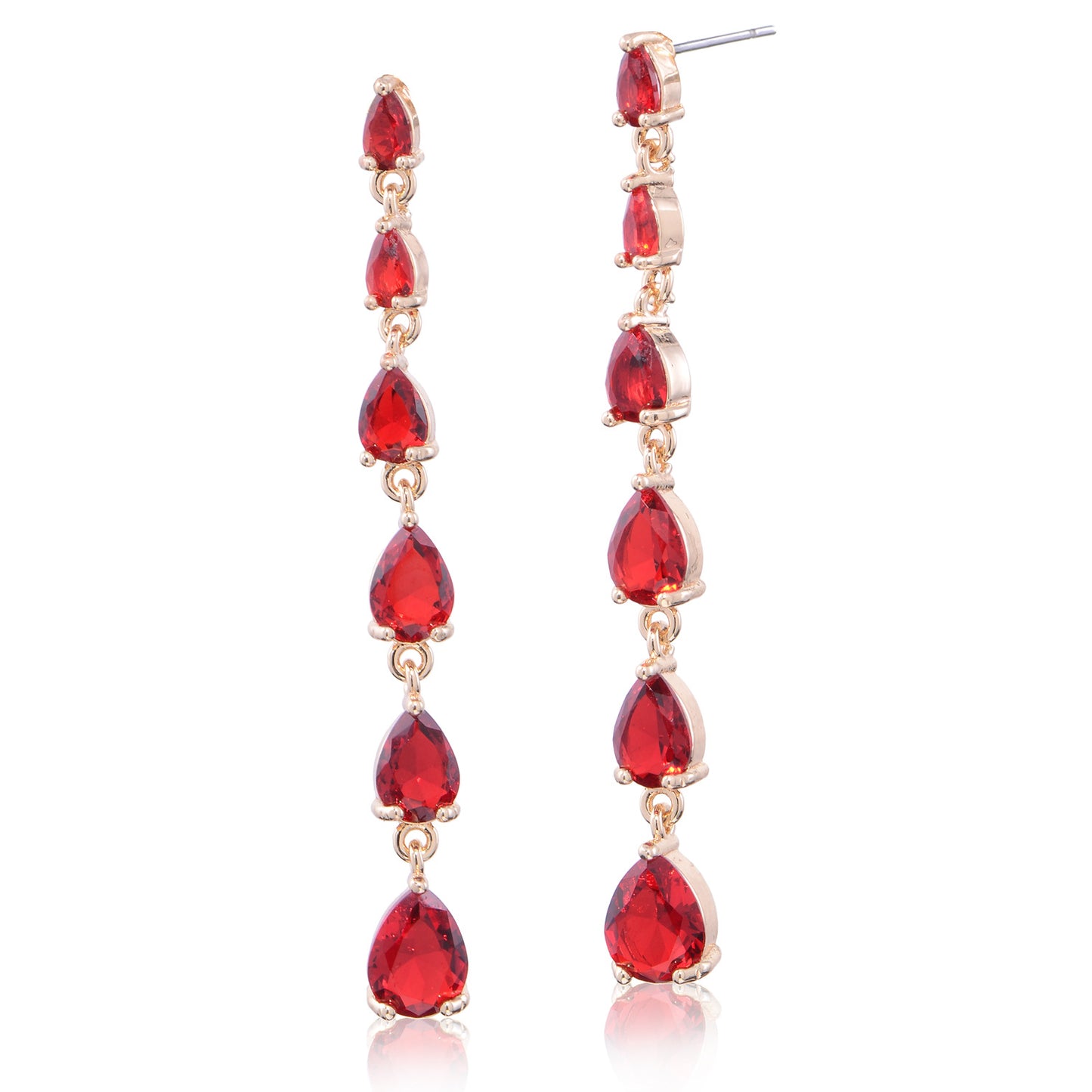 Zircon Water Drop Electroplated Sier Needle Simple Earrings
