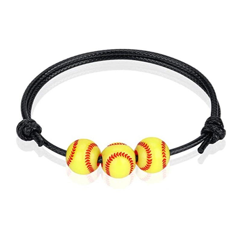 Basketball Baseball Wax Line Woven Softball Tennis Rugby Bracelets