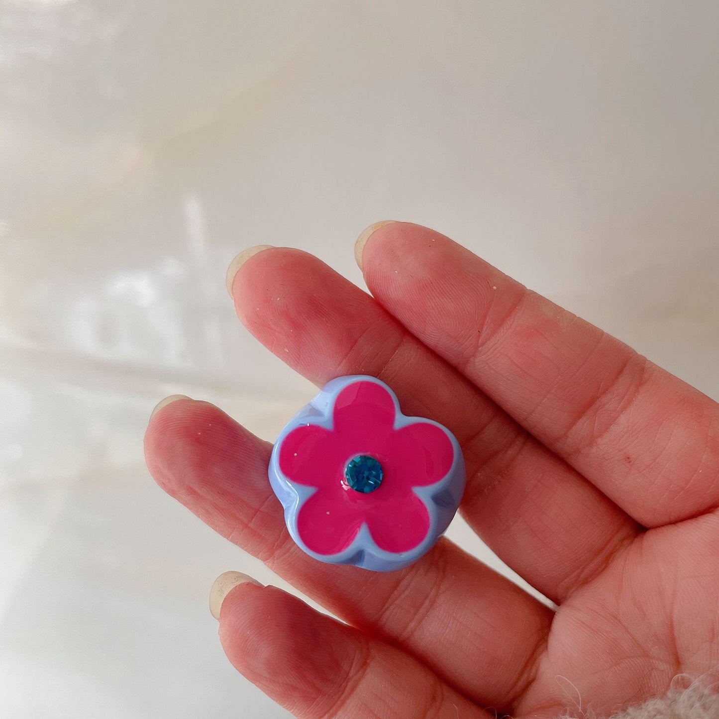 Petal Flower Female Illustration Dripping Fashionable Design Light Luxury Classic Ring