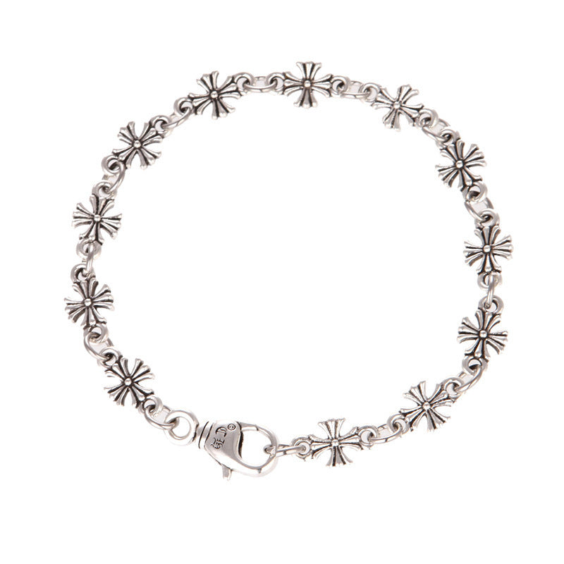Women's & Men's Type Retro Hip Hop Boys Personality Chain Couple Army Flower Bracelets
