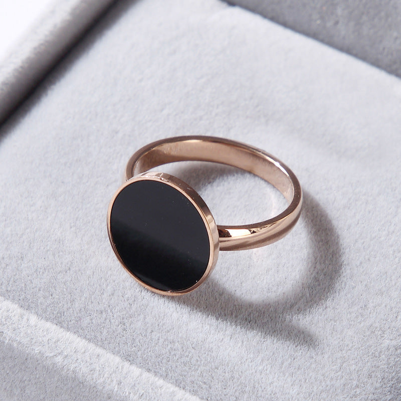 Women's Panther Rose Gold Simple Titanium Steel Index Finger Ring