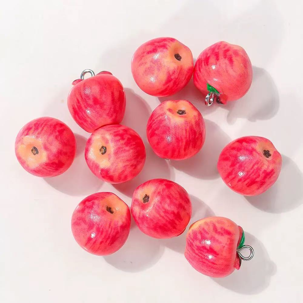 Cute Apple Christmas Synthetic Resin Scattered Beads Handmade Beaded Mobile Bracelet