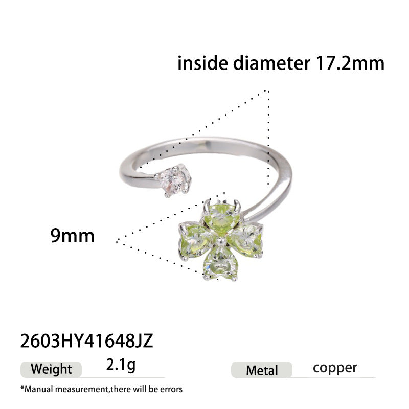 Women's Clover Star Open-end Adjustable Summer Vacation Style Lucky Ring