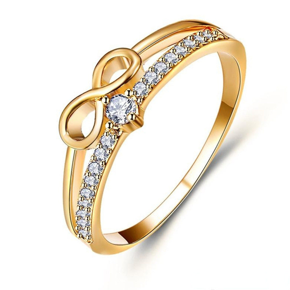 Women's Style Digital Unlimited Rose Gold Plated Engagement Ring