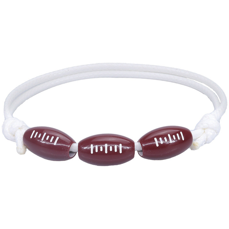 Basketball Baseball Wax Line Woven Softball Tennis Rugby Bracelets