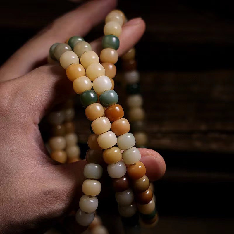 Women's & Men's Bodhi Genuine Natural Skin White Jade Bracelet