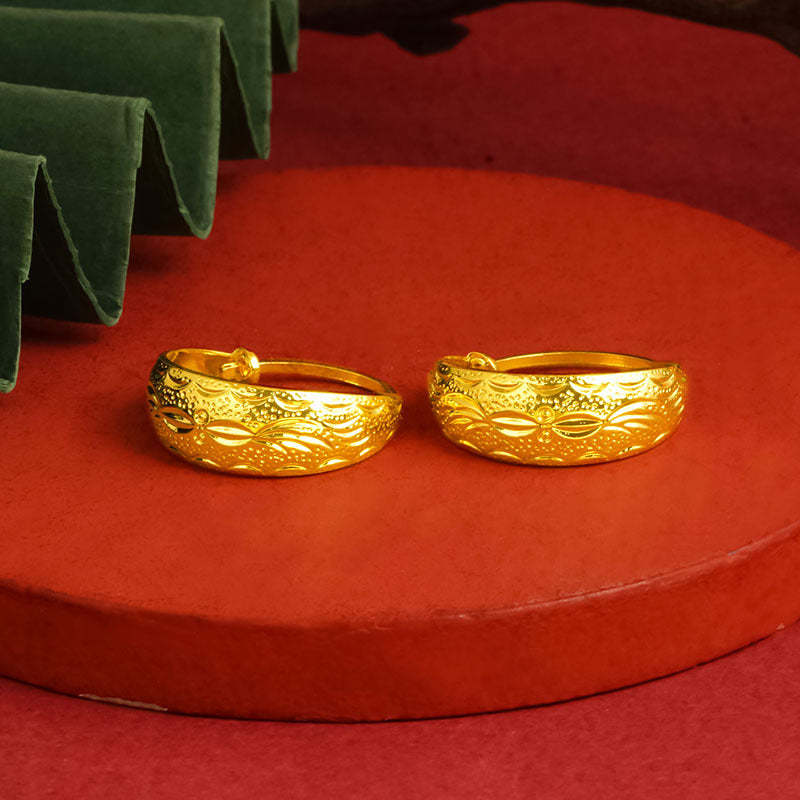 Classic Pouch Dragon Phoenix Ear Chinese Rings