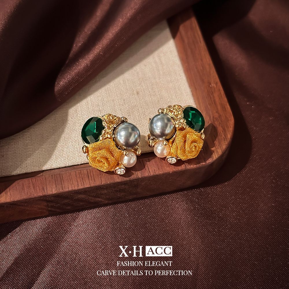 Elegant Graceful Rose Crystal French Romantic Retro Flower Rings