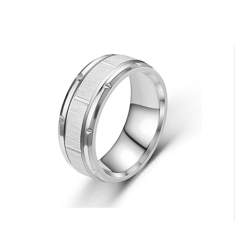 Men's Fashion Personality Titanium Steel Couple Female Rings