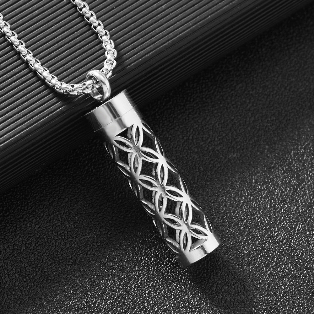 Women's & Men's Titanium Steel Perfume Aroma Diffuser Essential Oil Box Pendants