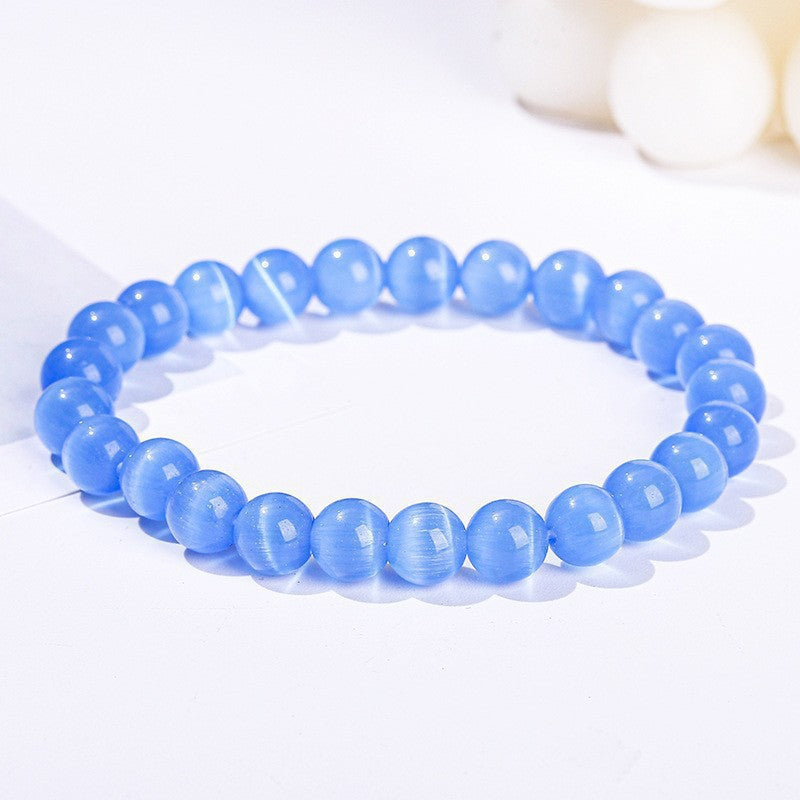 Sea Blue Opal Crystal High Goods Hand High-grade White Bracelet