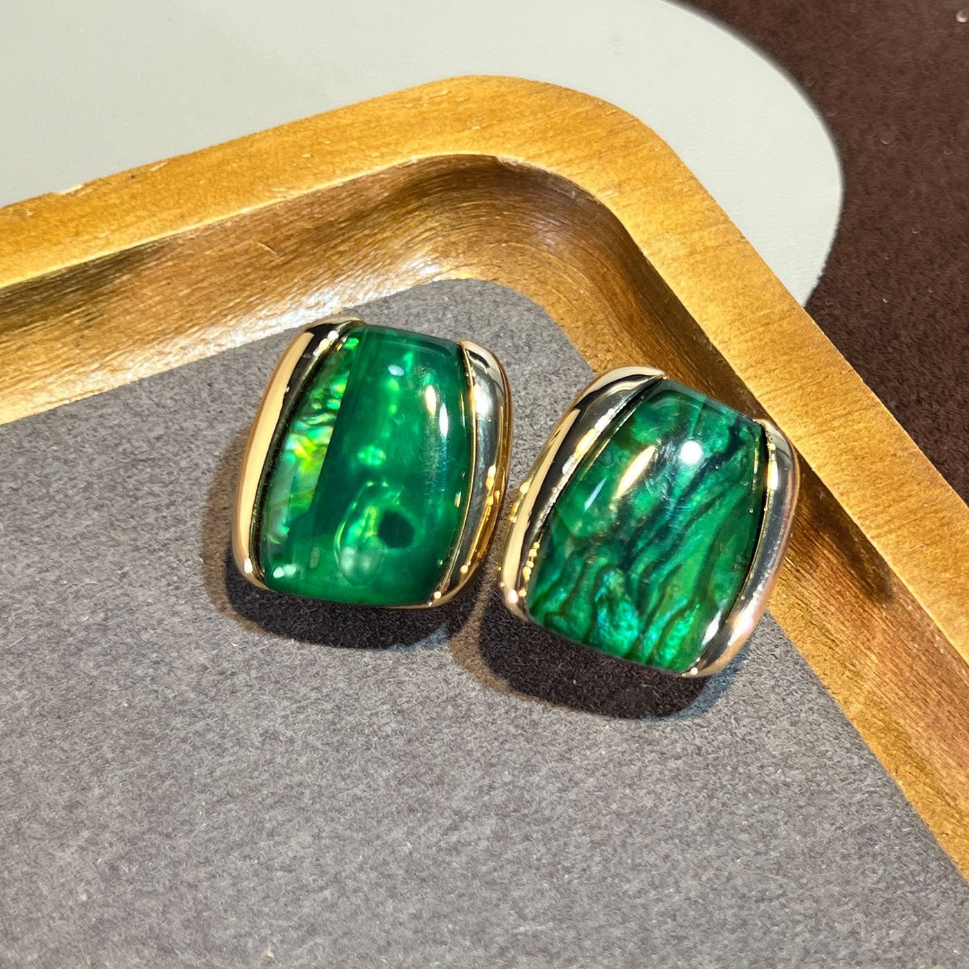 Women's Abalone Shell Series Gold Plated Environmental Protection Fashion French High-grade Earrings