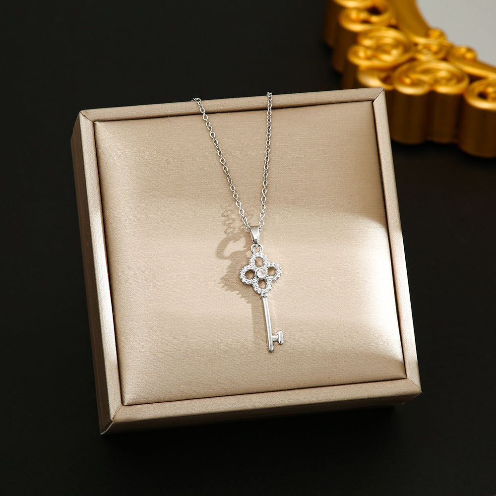 Women's Korean Style Micro Fashion Personality High-grade Key Stainless Steel Necklaces