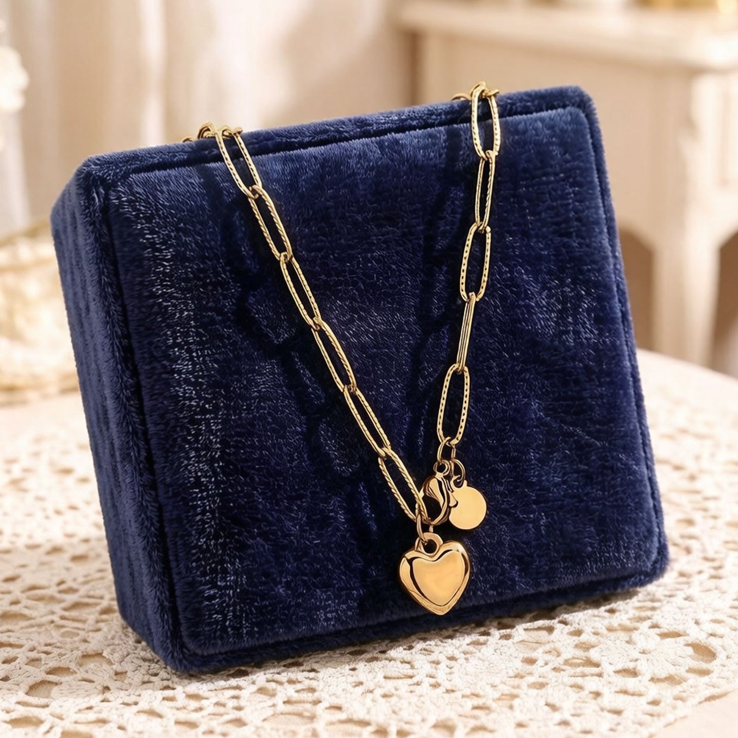Women's Stainless Steel Titanium Simple Love Necklace