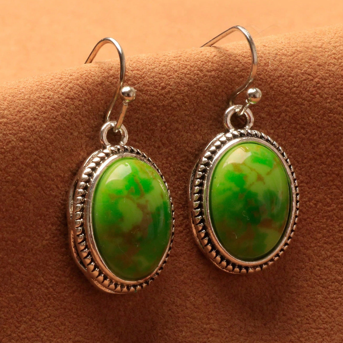 Women's Gemstone Simple Temperament Alloy Fashion Personalized Eardrops Earrings