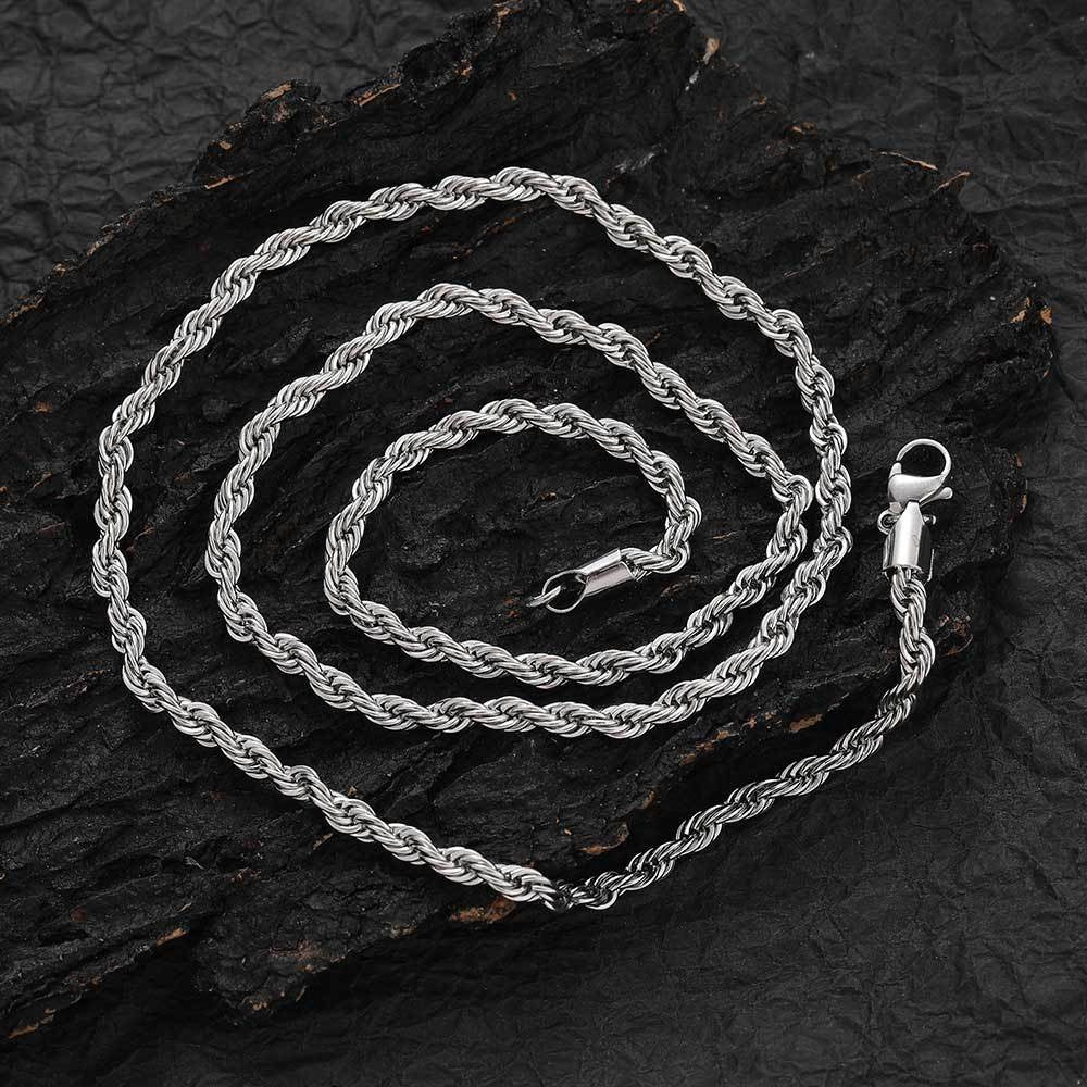 Stainless Steel Hemp Flowers Chain Titanium Female Clavicle Simple Graceful Necklace