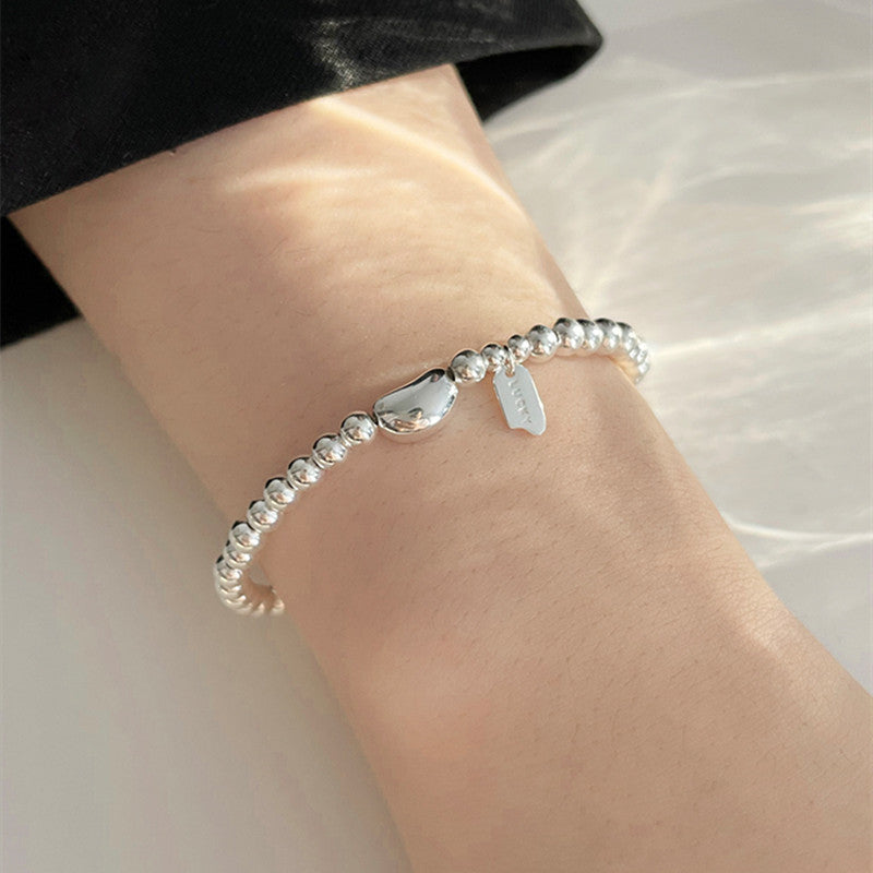 Women's Simple Beanie Autumn Lucky Bean Square Plate Birthday Bracelet