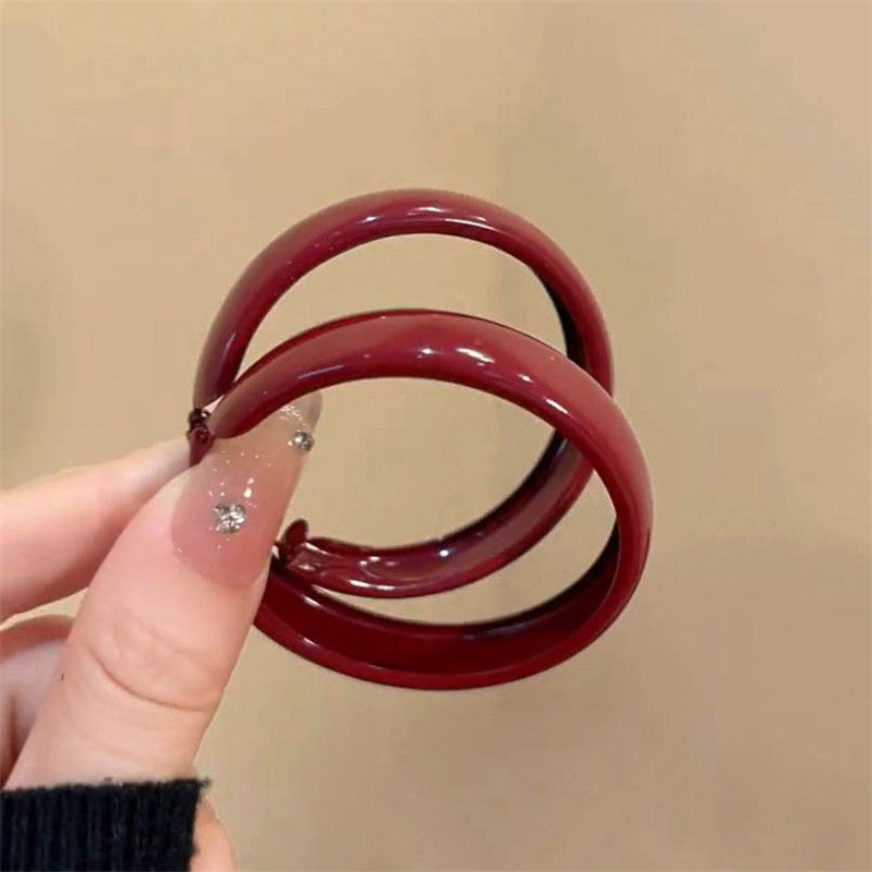 Women's More Red Geometric Hoop Style Elegant Rings