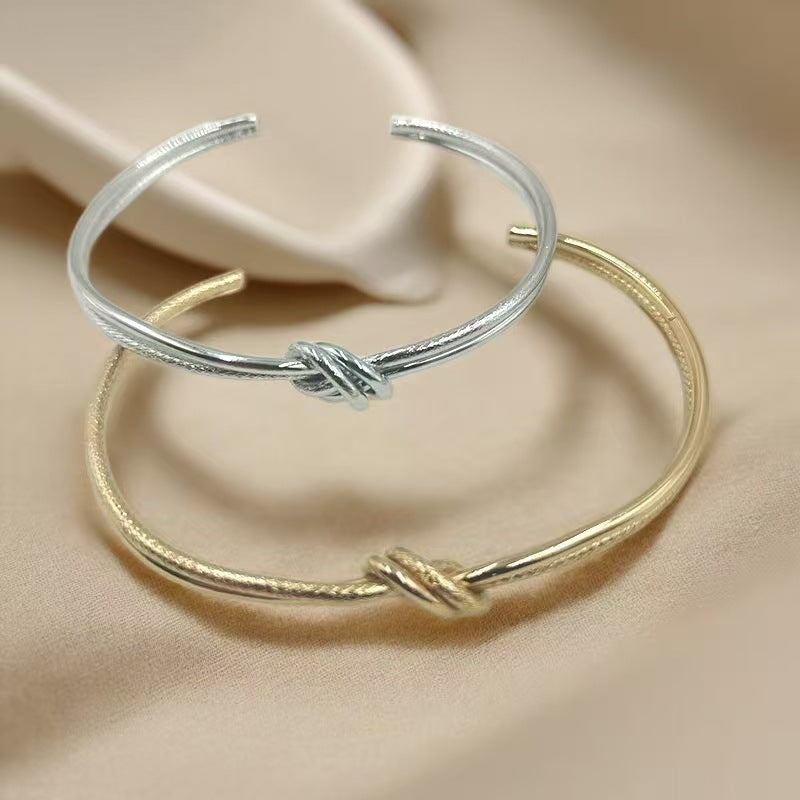 Double Line Knotted Opening Personality Simple Adjustable Light Luxury Bracelets