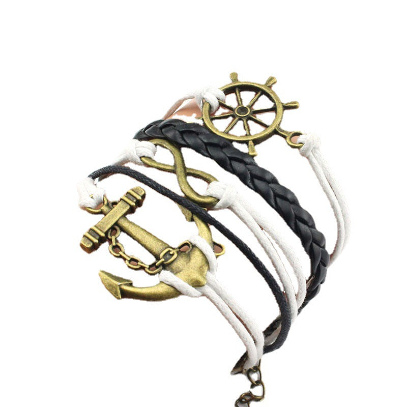 Boat Anchor Infinite Eight Layered Retro Bracelets
