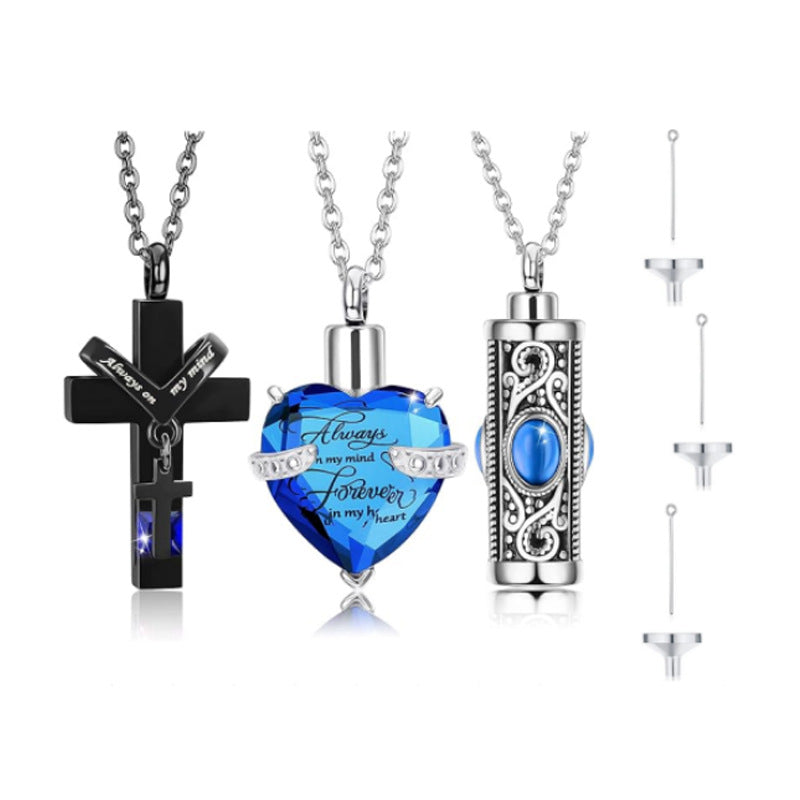 Bottle Ashes Heart-shaped Cross Pet Animal Pendants