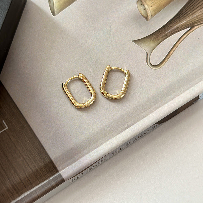 Metallic Clip Niche Design Advanced Exquisite Earrings