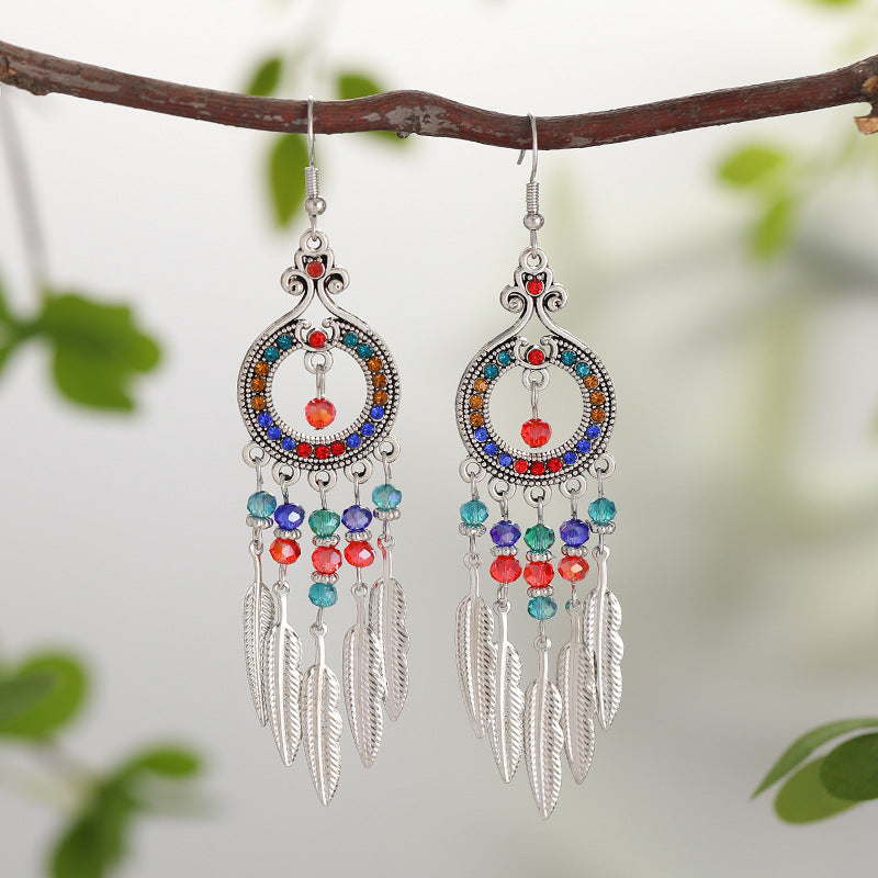 Artistic Sense Personalized Your Round Ethnic Earrings