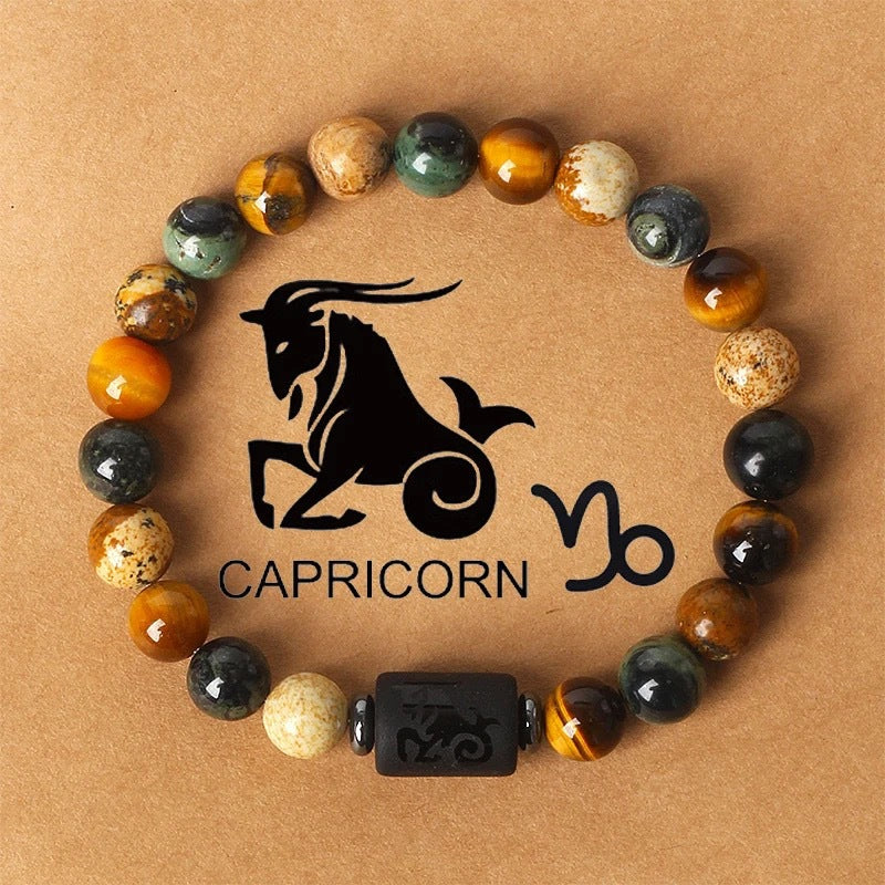 Planets Twee Constellations Natural Stone Blue Black Bracelet