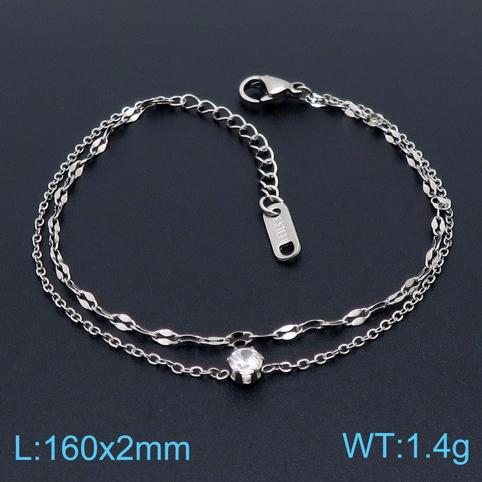 Steel Creative Simple Refined Rhinestone For Bracelets