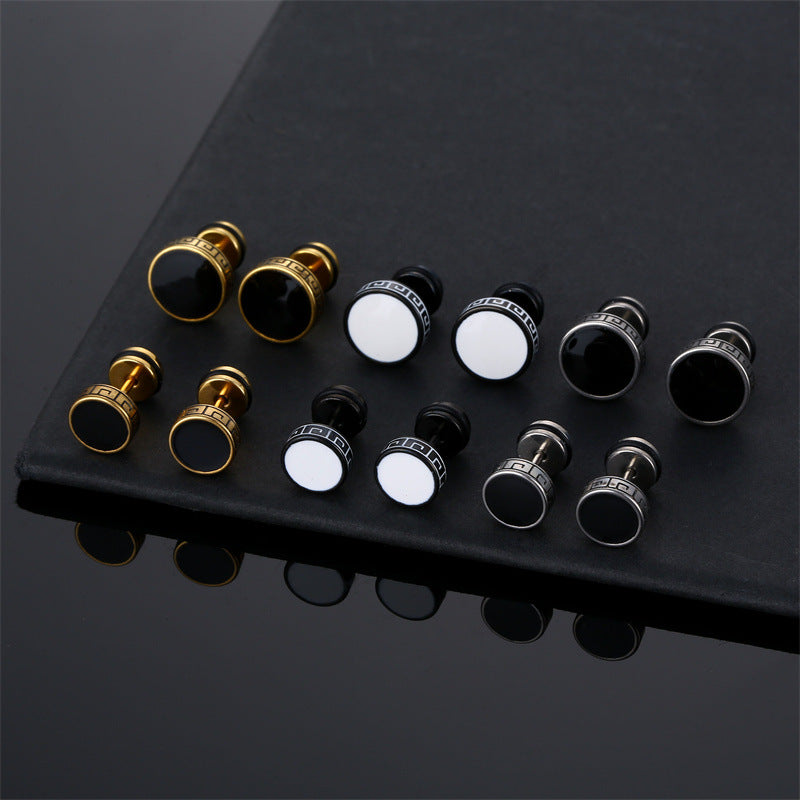 Popular Unisex Titanium Steel Dumbbell Simple Fashion Ear Buckle