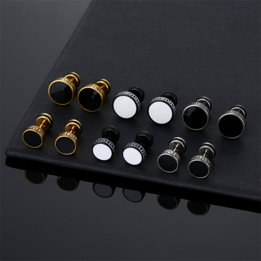 Popular Unisex Titanium Steel Dumbbell Simple Fashion Ear Buckle