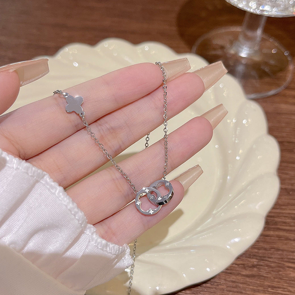 Female Summer Temperament Wild Titanium Steel Clavicle Necklaces