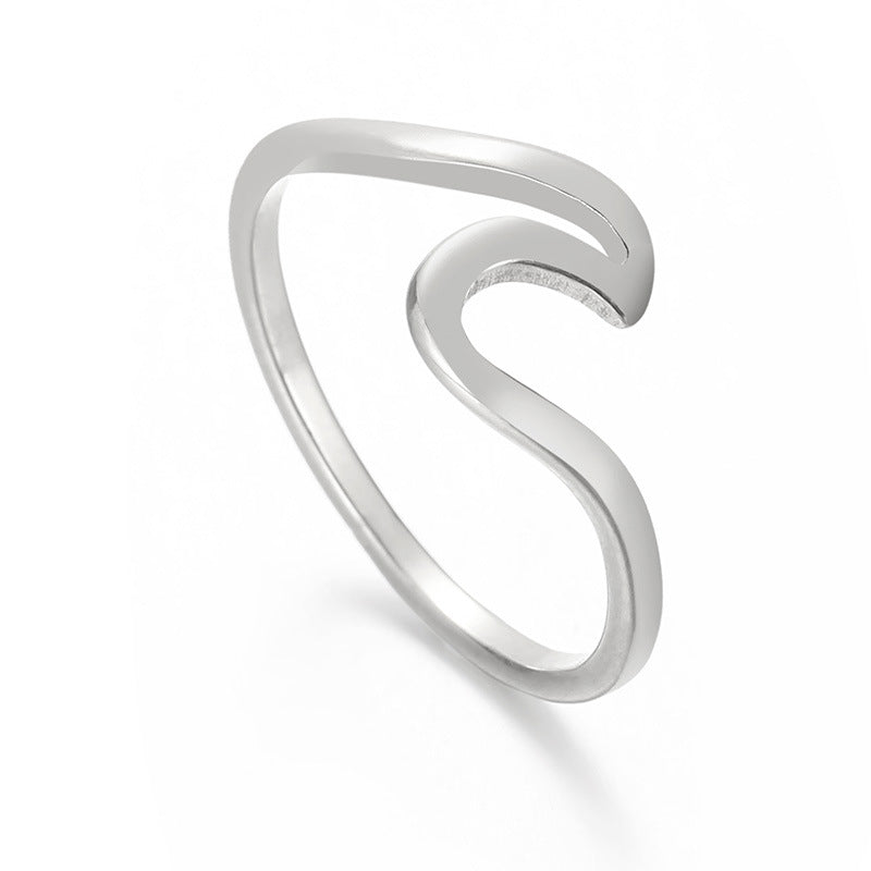 Wave Simple Female Fashion Geometric Shape Rings