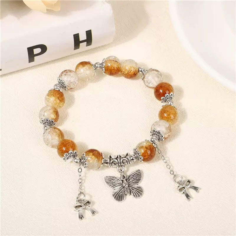 Mori Style Star Sea Antique Sier Butterfly Beaded Bracelets