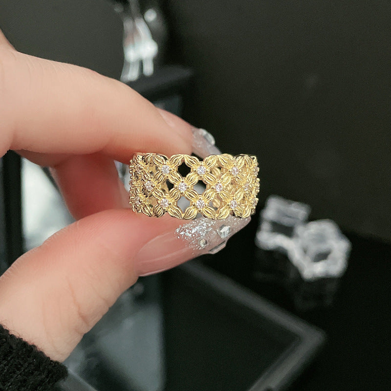 Style Retro Lace Hollow High-grade Open Rings