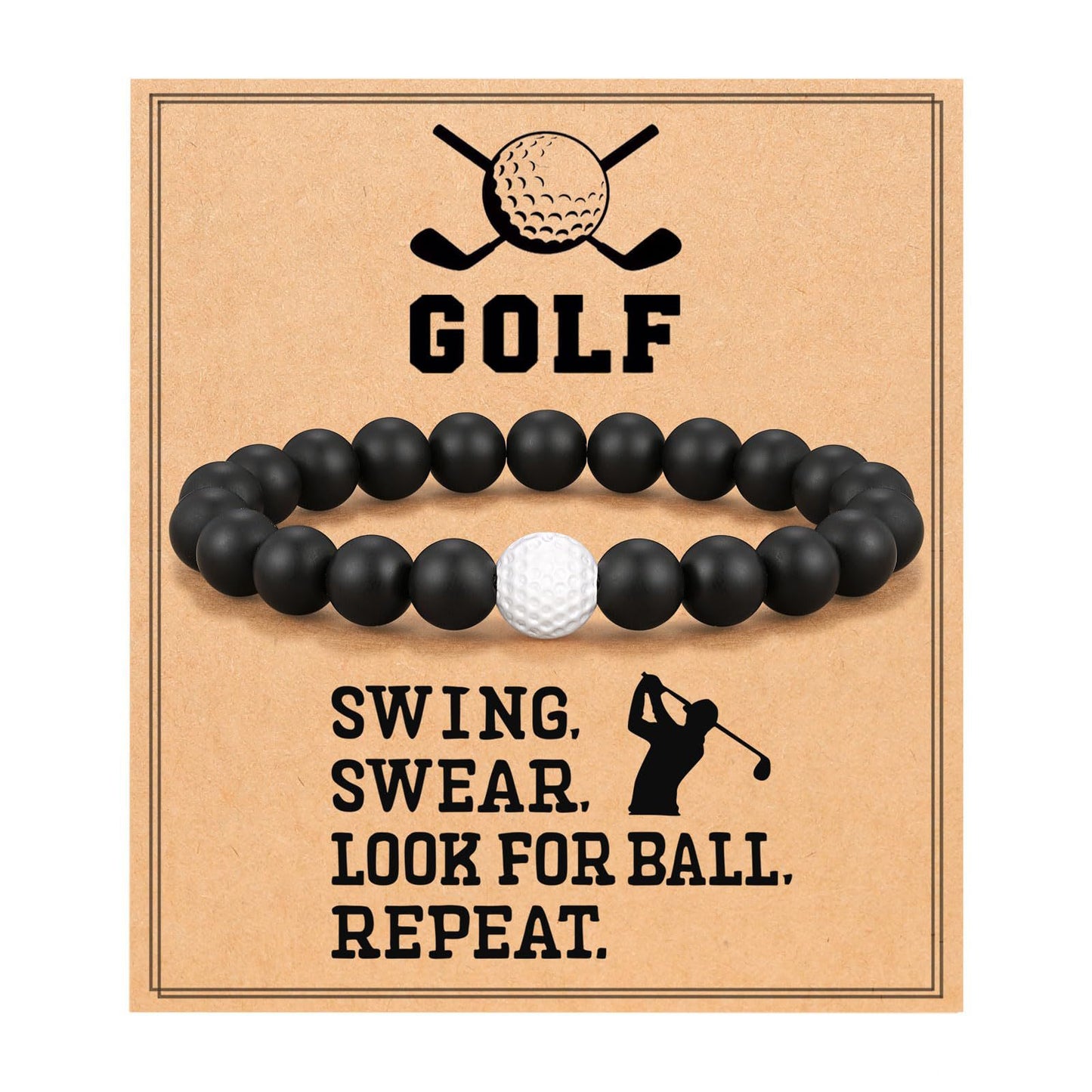 Black Beaded Weave Adjustable Golf Gift Bracelets