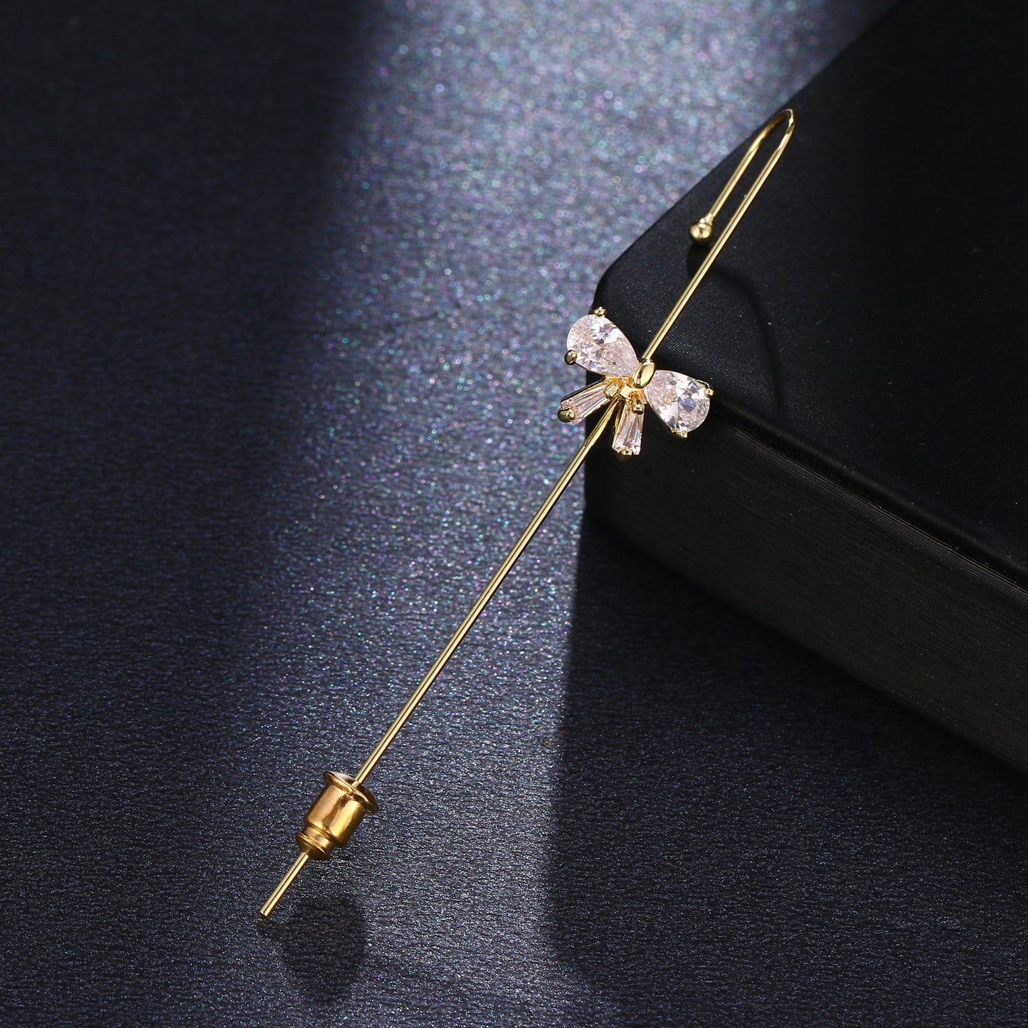 Super Fairy Copper Inlaid Zircon Temperamental Cold Style Earrings