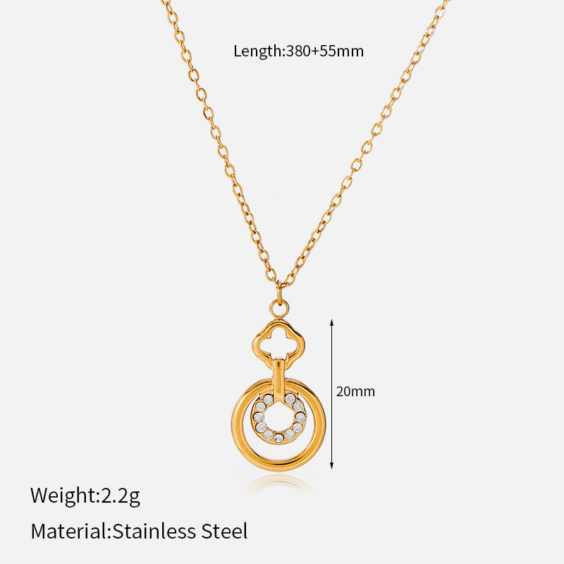 Women's Geometric Four-leaf Clover Light Luxury High-grade Necklace