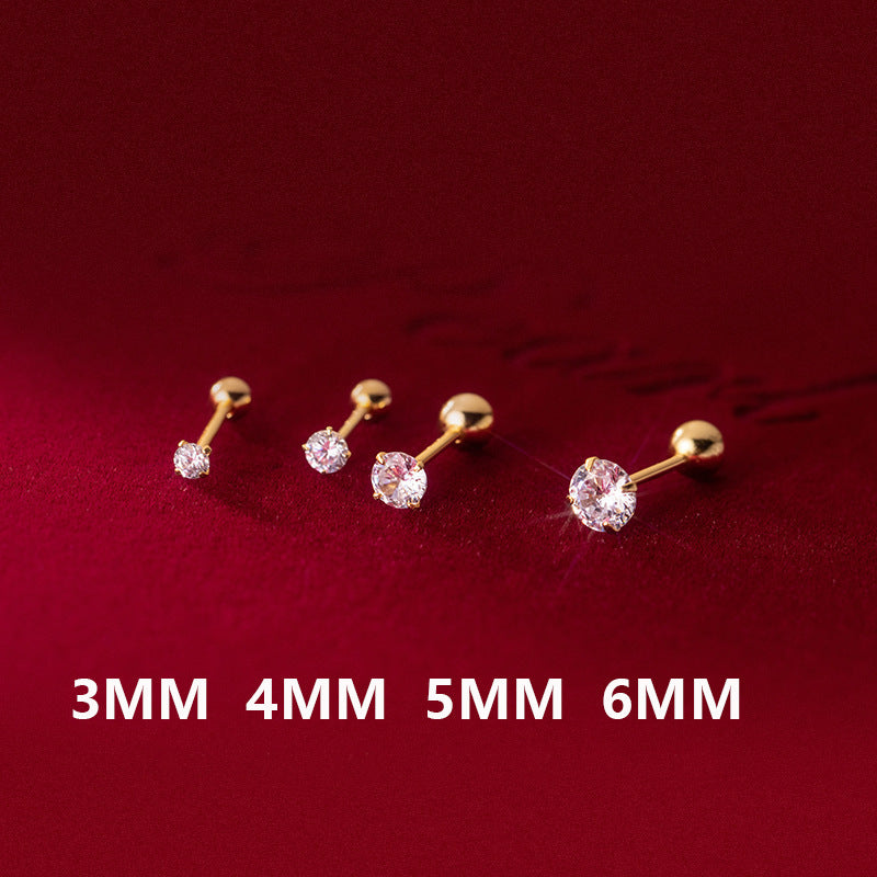 No Need To Take Off Female Small Spiral Bone Stud Earrings