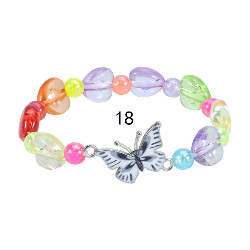 Children's Colorful Beaded Cute Butterfly Kindergarten Birthday Bracelets